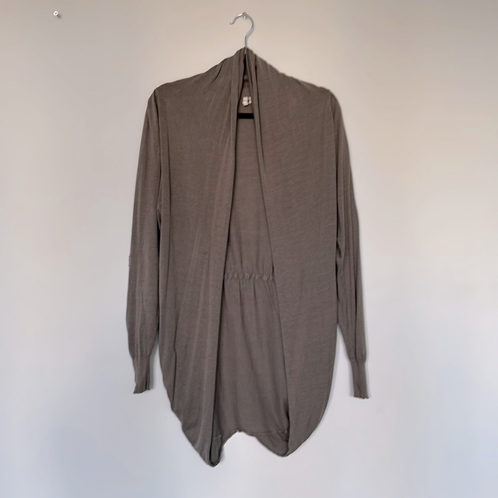 Covet Cardigan - silk and cotton, drapey, grey, thin and light - xs